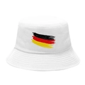 White cotton bucket hat with German flag brush stroke design and foldable sun protection - M / 10# Graffiti Flag - White
