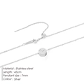 Collana minimalista in acciaio inossidabile argento con ciondolo tondo a cuore - Doppio Cuore Argento