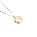 Gouden ketting met maan en ster hanger en een ronde zirkonia omlijsting - 0152 Maan en Ster Ketting