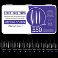 Tabla de tallas detallada para tips de uñas mate ultrafinos con medidas precisas - SOFT GEL TIPS 12