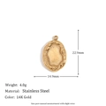 Irregular Oval Magic Mirror Pendant - Gold