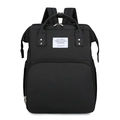 Classic black large capacity diaper backpack with foldable travel bed functionality - Black