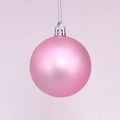 Pink matte finish Christmas ball ornament with silver hanging loop for tree decoration - 2cm / Pink Matte (No Cap/String)