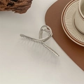 Grande molletta per capelli in metallo argento con elegante design a intreccio - Argento