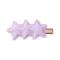 Tre fermagli per capelli a stella in tessuto viola con base in metallo dorato - Viola scuro