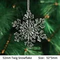 Set of 12 transparent acrylic branch snowflake ornaments for Christmas tree decor - 52mm Branch Snowflake