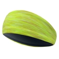Breathable lime green mixed-pattern elastic sports headband with black mesh inner lining - Fluorescent Green