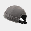 Bonnet docker gris foncé avec bord en polaire sherpa et boucle réglable pour l'hiver - Réglable / gris foncé