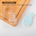 Forest house shaped cookie cutter mold and acrylic embossing tool for fondant cakes - House D Embosser