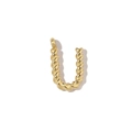 Detailed view of gold 18k plated stainless steel U-letter pendant with twisted rope texture - Letter U