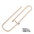 Dettaglio collana tennis placcata oro 18K da 40 cm con zirconi a goccia e chiusura - 40cm-13.5g / Oro 18K