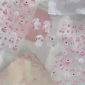 Autocollants 3D pour ongles d'enfants avec motifs de pattes de chat et cerises - Style de Relief 3D Patte de Chat et Cerise Style Fille Douce (CO-572)