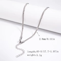 2.8mm silver stainless steel snake bone chain necklace with lobster clasp for women - 2.8mm Polished Dense Snake Chain - Silver