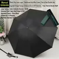 Mini piano black 6-fold sun umbrella with UV black coating for windproof rain protection - 8-Rib Black Glue Manual Black