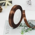 Brown 1cm satin ribbon roll for gift wrapping and floral bouquets craft decoration - 32# Coffee