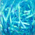 Iridescent blue shredded paper filler for gift boxes with a holographic laser finish - 50g/Pack / 3mm Holographic Blue