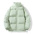Unisex mint green winter puffer jacket with high collar and quilted warm design - S / Fruit Green