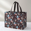 Christmas non-woven gift bag with brown festive bear and reindeer pattern print - Christmas Style 42