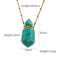 Amazonite hexagonal stone perfume bottle necklace in 14K gold plated stainless steel - Amazonite