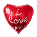 Red 18-inch heart-shaped foil balloon with I Love You white text for Valentine decoration - 18 Inch Valentine Heart F3069