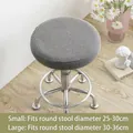 Grey waffle-knit round stool cover for 25-36cm diameters in modern home setting - Light Gray