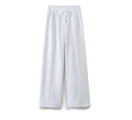 Détail du pantalon de jogging gris clair à jambes larges avec cordon de serrage - S / Pantalon large / Gris clair