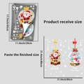Plan détaillé des dimensions du sticker fenêtre Père Noël avec taille finale de 80x80cm - JDT-A62/Boule Père Noël et Bonhomme de Neige