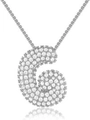 Silver-plated letter G pendant necklace with sparkling pavé zircons and box chain - Letter G / Silver