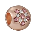 Roségoldener Riesenrad-Anhänger mit rosa und weißen Kristallen für DIY-Armbänder - Normale Spezifikation / Rosa Weiß Blumencluster Perle (36)
