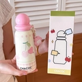 Χαριτωμένο θερμός 400ml με σχέδιο κεράσι και ροζ σφαιρικό καπάκι για κορίτσια - 400ml / Ροζ κεράσι