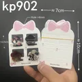 Floral mini claw clips set of 4 on pink bow card, tortoiseshell and solid colors - Kp902 Four-slot Grab Clip Approximately 100 Cards.