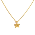 Goldene Schmetterlings-Halskette mit funkelnder Textur und eleganter Gliederkette für Damen - Schmetterling