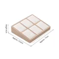 Champagne gold 6-slot jewelry display tray with white cushions, dimensions 17x13.5x4cm - 6-Slot Ring Tray (White/Champagne)