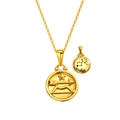 18K gold plated Sagittarius necklace featuring dual reversible celestial pendants - Sagittarius