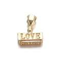Gold-plated LOVE heart pendant jewelry charm with vibrant rainbow enamel accents - Gold Letter Seal Pendant
