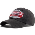 Vintage dark grey washed cotton baseball cap with retro Reliable embroidery patch - Adjustable / Black