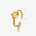Adjustable golden star and moon ring with beaded band design and 1.7cm inner diameter - Gold (259 Style) / 1.7cm (Adjustable)