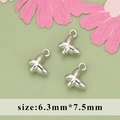 Three 18k silver plated mini butterfly pendants for jewelry making 6.3mm by 7.5mm - Silver Butterfly (6.3x7.5mm)