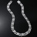 Catena cubana color argento con cristalli scintillanti per uno stile hip-hop di lusso - Collana-20pollici / Argento