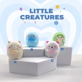 Set of four cute cartoon fox animal desk ornaments featuring diverse pastel characters - Girl Series / Creatures 4pcs Set (HX-064)