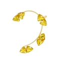 Gold butterfly ear cuff featuring eight sparkling triangular yellow gemstones - Gold A-Style Left