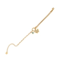 Gold butterfly necklace with blue gemstone and dual-style chain in polished stainless steel - 2# Bracelet
