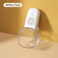 White minimalist pet food measuring spoon with transparent cup and integrated bag clip - Standard Type / White