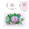 3D pop-up Mother's Day card with purple hydrangeas and floral bouquet dimensions - Hydrangea