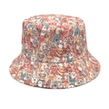 Close-up of reversible bucket hat with colorful cartoon cat and dog illustrations - M (56-58cm) / 2# Multicolor Animal Print (M916)