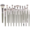 20-piece olive green and rose gold professional makeup brush set for face and eyes - Brown Gold Set