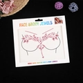 Pink rhinestone face and body jewel stickers for festival party body decoration - Pink Design 6