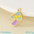 Colorful mushroom enamel pendant charm made of gold stainless steel for DIY jewelry - Style 7-Colorful Striped Mushroom Style (KLJ9558-ZLA)