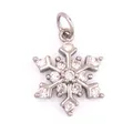 Silver snowflake pendant with white cubic zirconia crystals for DIY jewelry making - M841704w