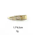 Pinza para el pelo dorada con pedrería y estrellas de cinco puntas, 1,7x6,5 cm - Estrella Dorada Diamante